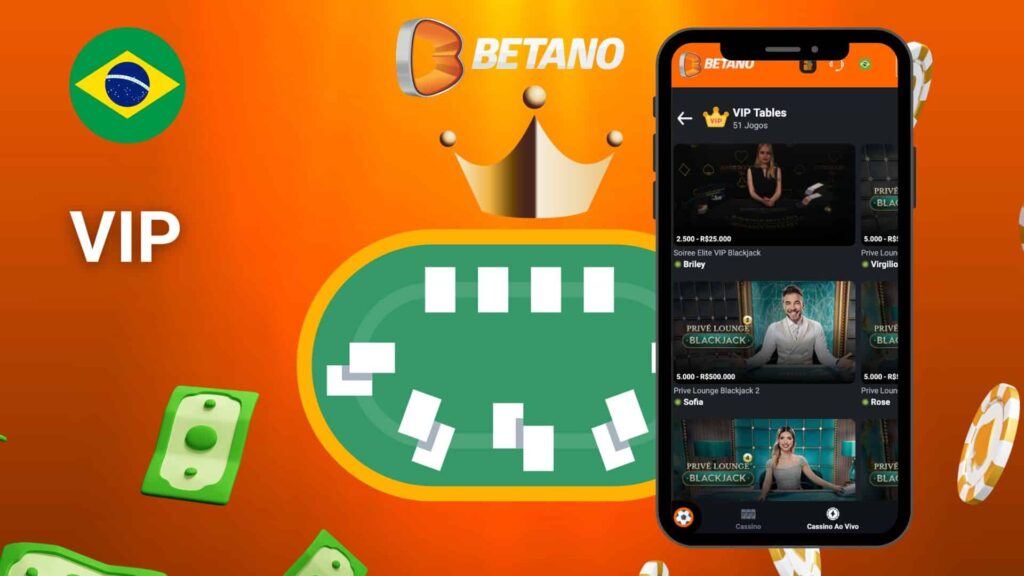 Avaliação das mesas VIP do Betano Brasil app