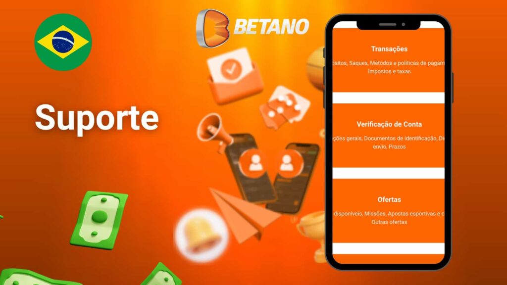 Guia de suporte da aplicação de apostas e do casino Betano Brasil